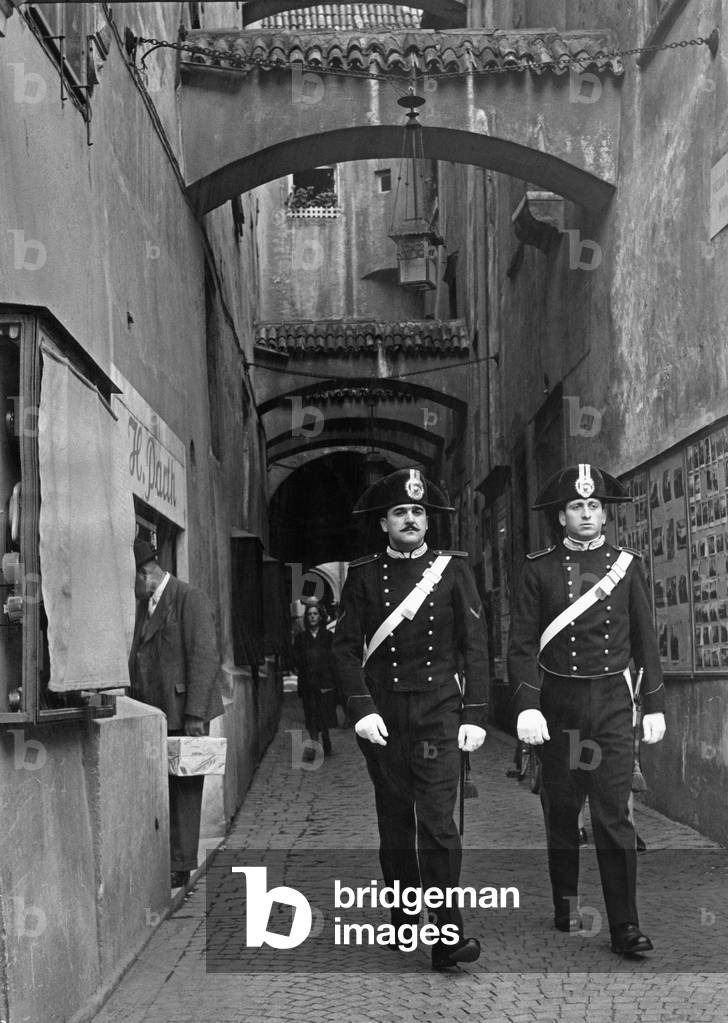 Police in South Tyrol (b/w photo)