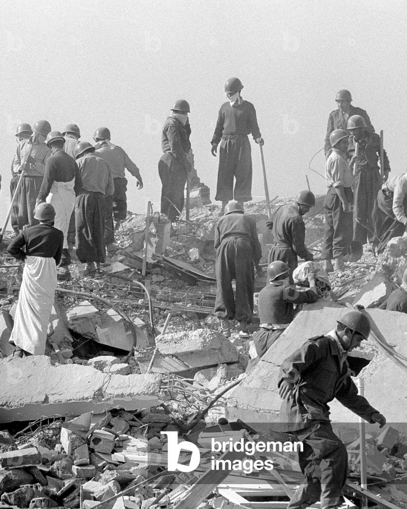 Earthquake in Agadir, 1960 (b/w photo)
