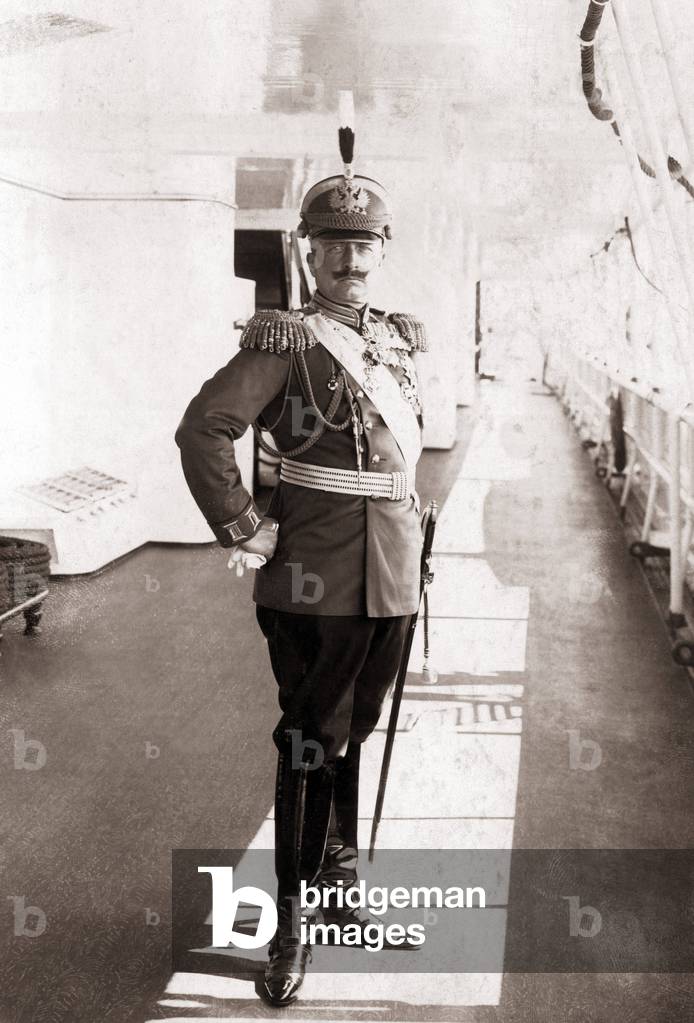 Kaiser William II in the uniform of his Russian regiment, 1909