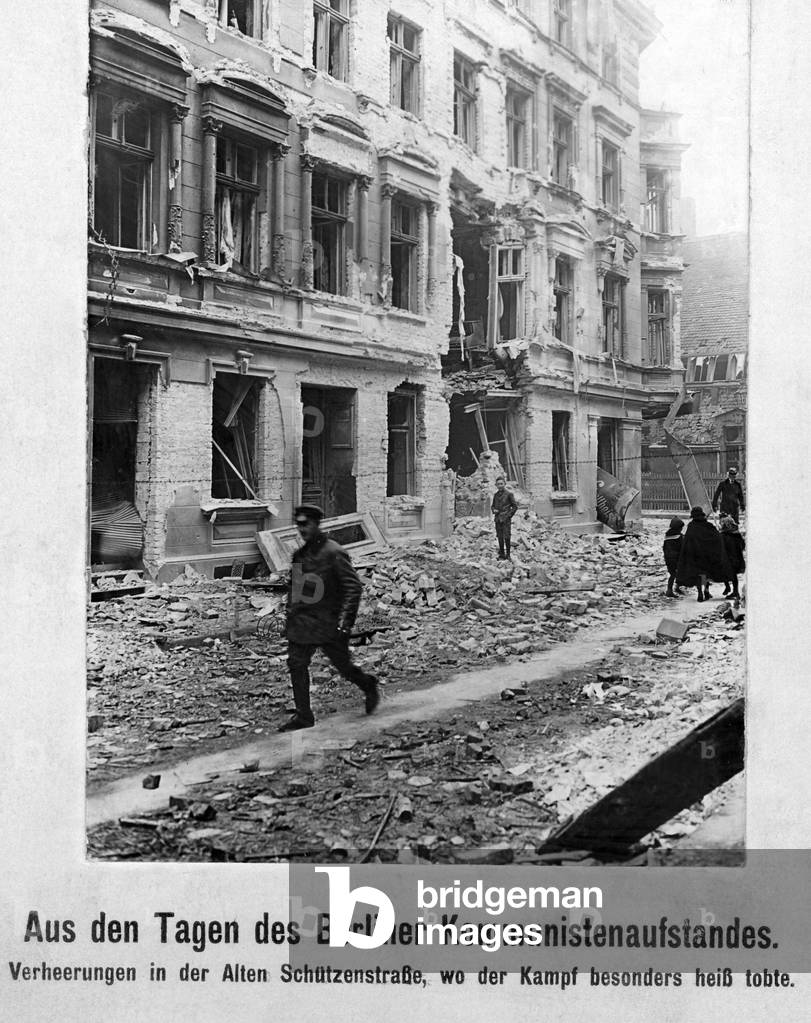 Destroyed houses in the 