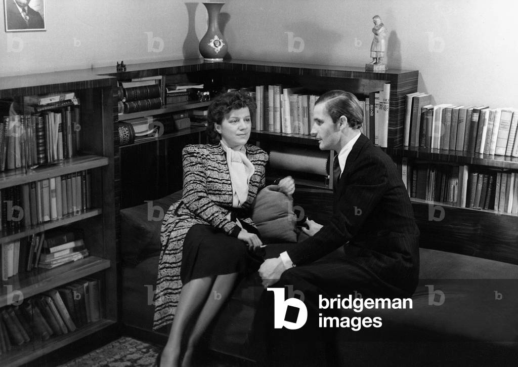 Hannes Stelzer with his wife, 1938 (b/w photo)