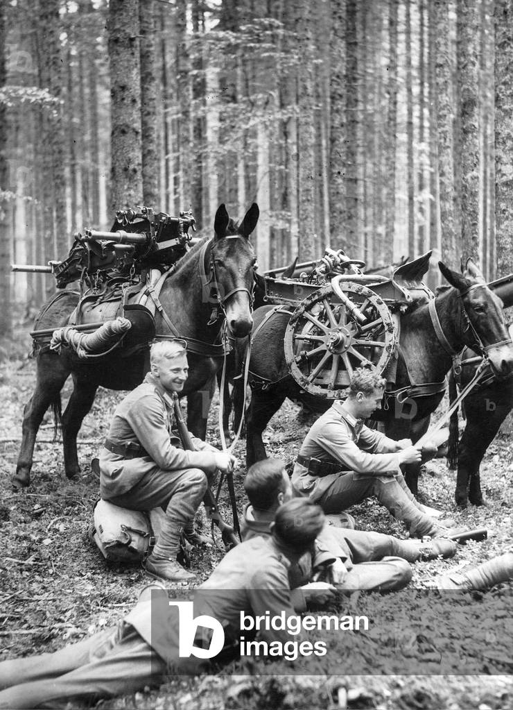 Mountain infantry exercise (b/w photo)