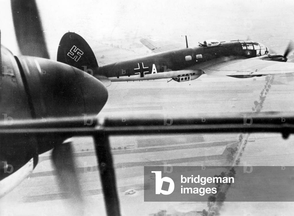 German fighters above Poland, 1939 (b/w photo)