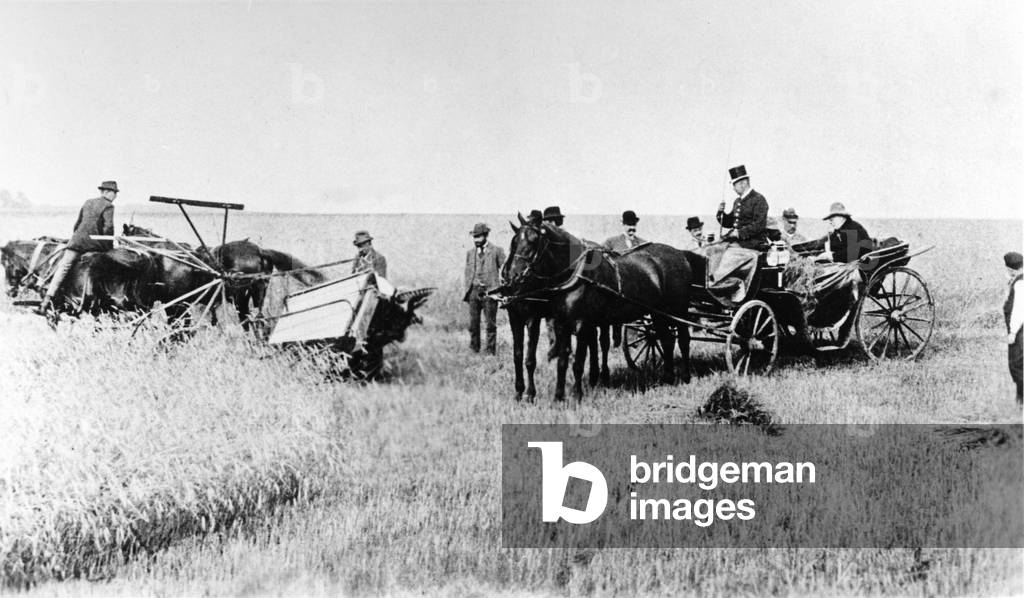 Prince Otto von Bismarck on his estates in Pomerania, 1897 (b/w photo)