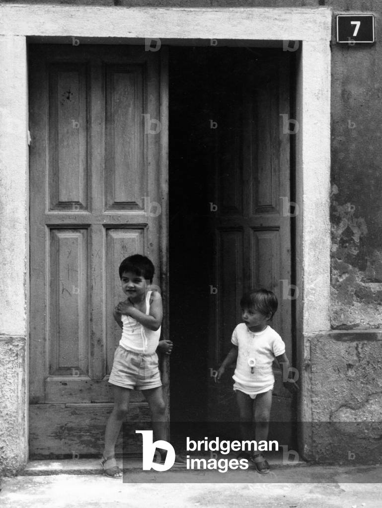 Children in Yugoslavia, 1966 (b/w photo)