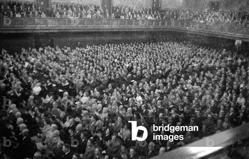 Military concert in Munich, 1959 (b/w photo)