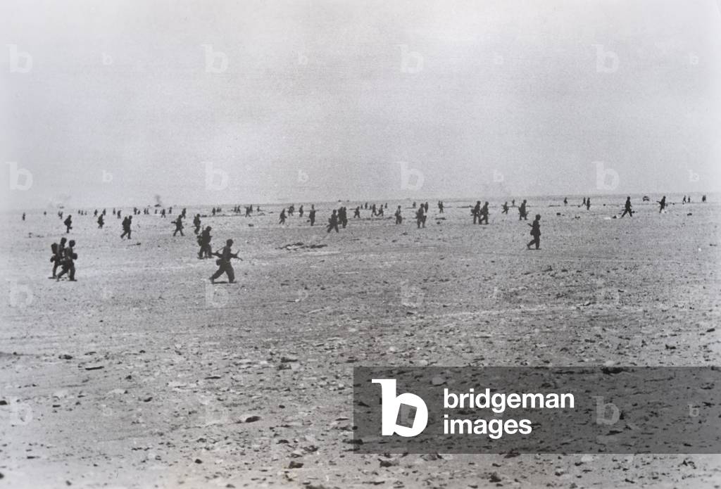 German attack on El Alamein, 1942 (b/w photo)