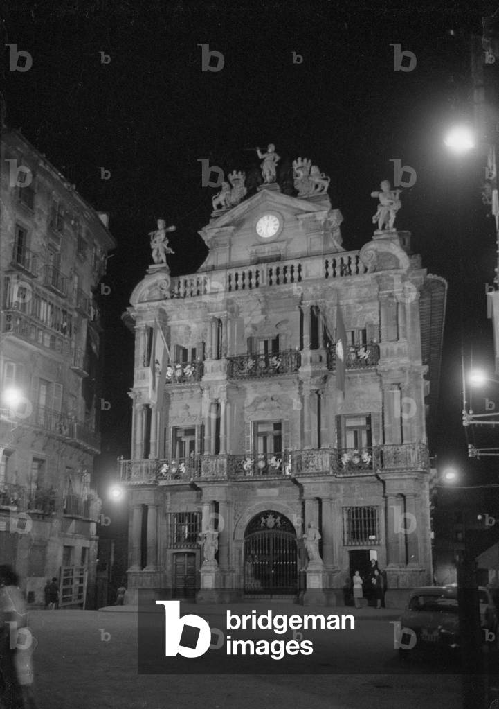 The Town Hall of Pamplona, 1965 (b/w photo)