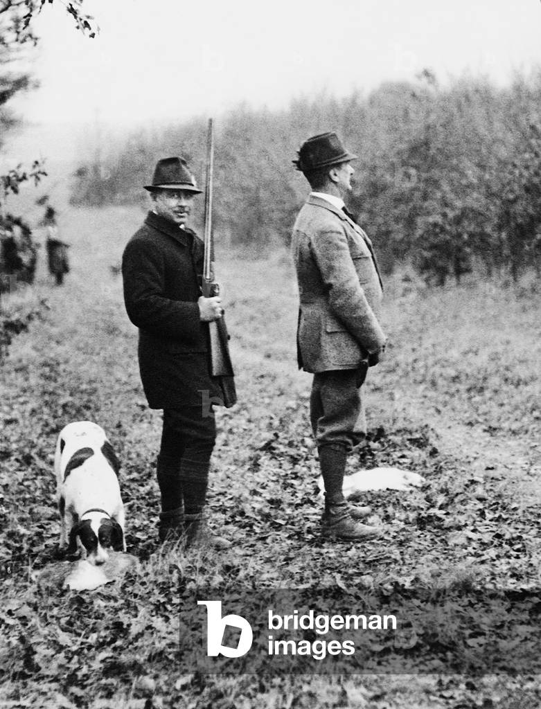 Miklos Horthy while hunting, 1929 (b/w photo)