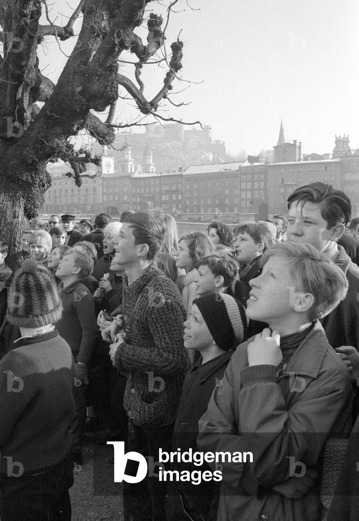 Beatlemania in Salzburg, 1965 (b/w photo)