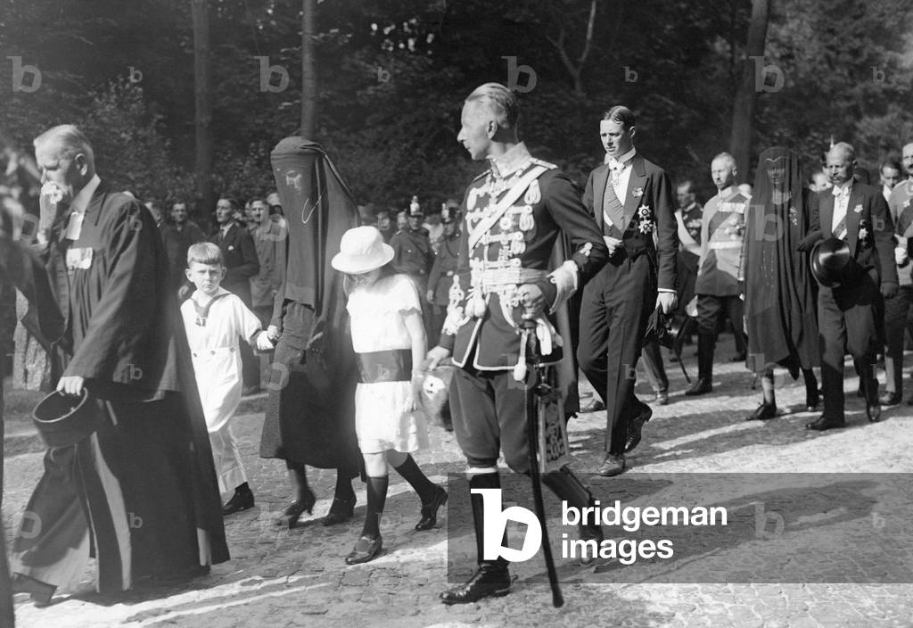 Crown Prince Wilhelm of Prussia at the funeral of Prince Friedrich Sigismund of Prussia, 1927