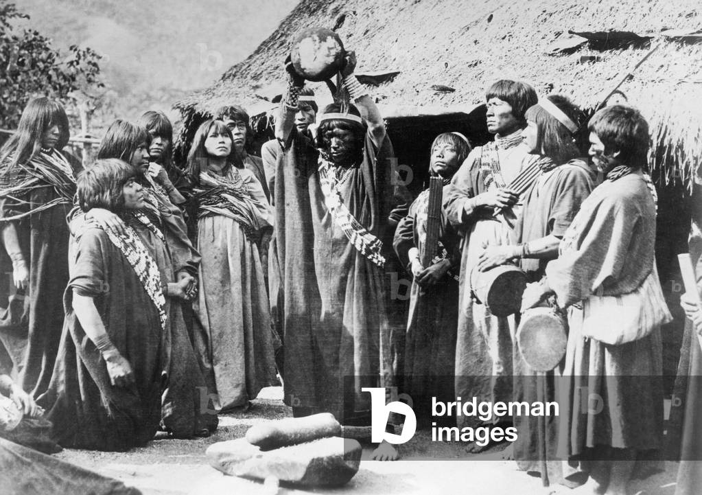 Wedding ceremony at the Chuncho Indians, 1932 (b/w photo)