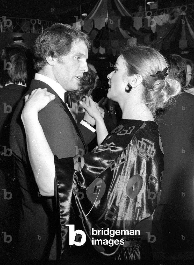 Senta Berger at the German Film Ball in Munich, 1974 (b/w photo)