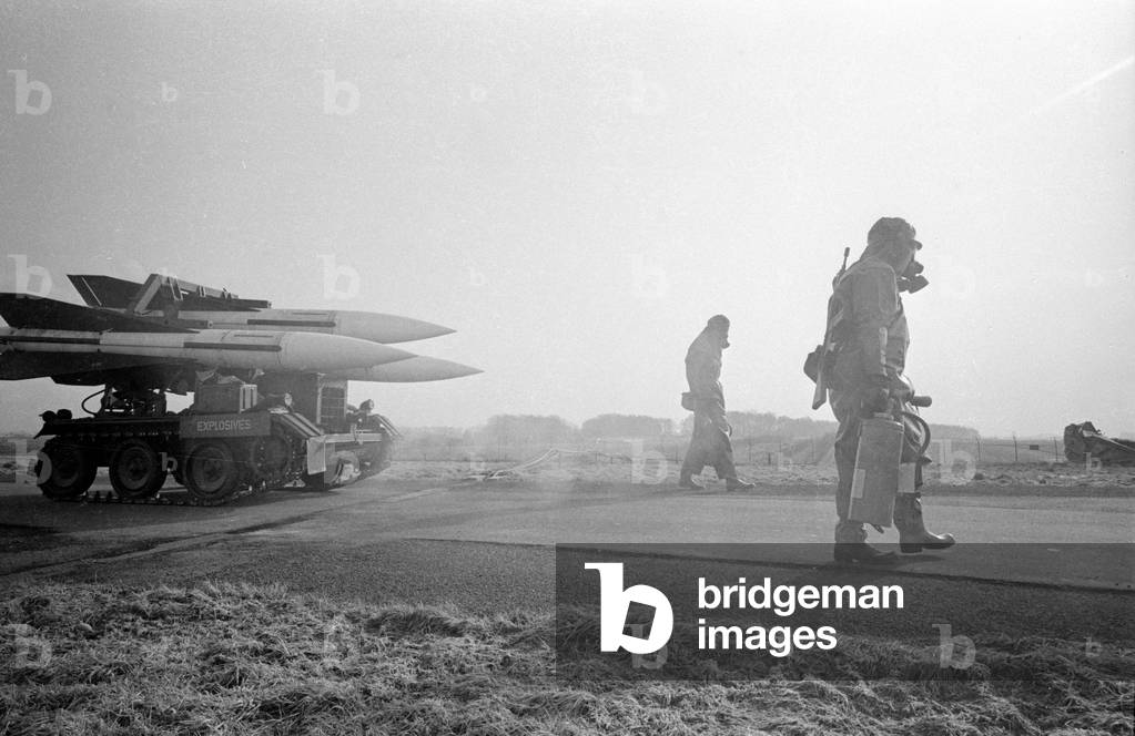 FlaRak (Air Defence Missile) group in Delmenhorst, around 1970 (b/w photo)