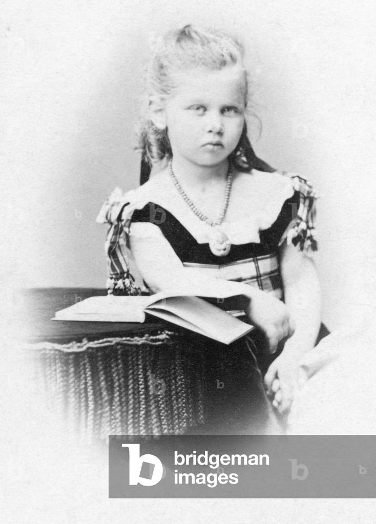 Victoria of Prussia as a child, 1870 (b/w photo)