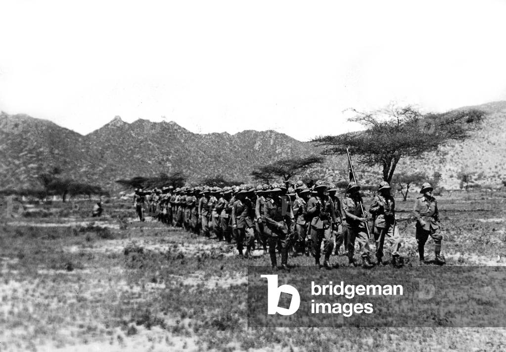 Italy's attack on Ethiopia (b/w photo)