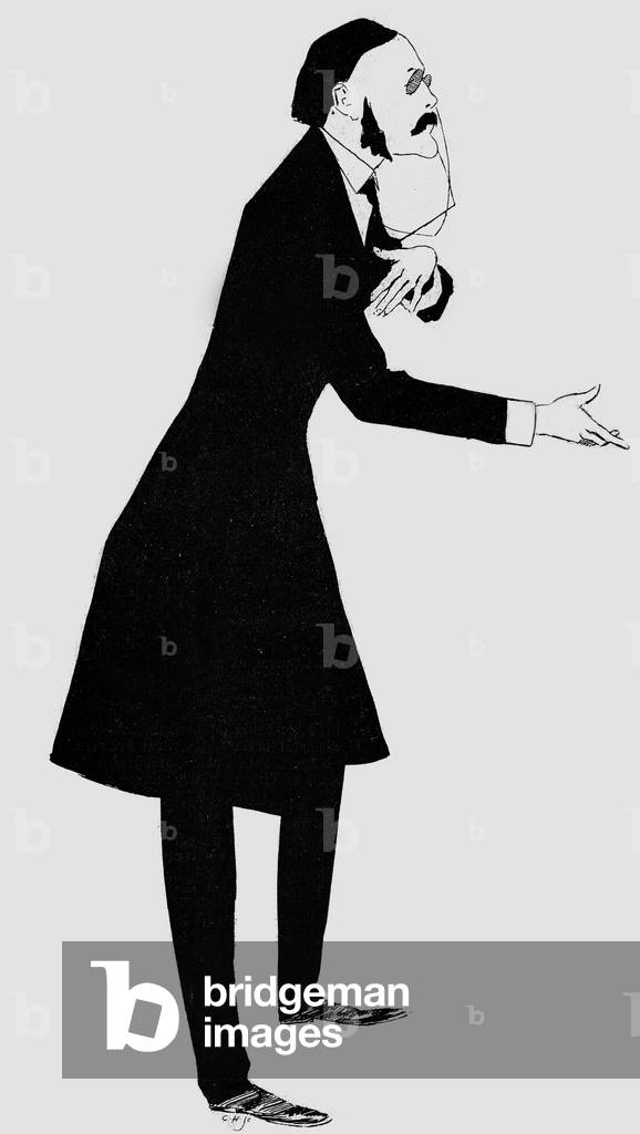 Caricature of Arthur James Earl of Balfour (b/w photo)