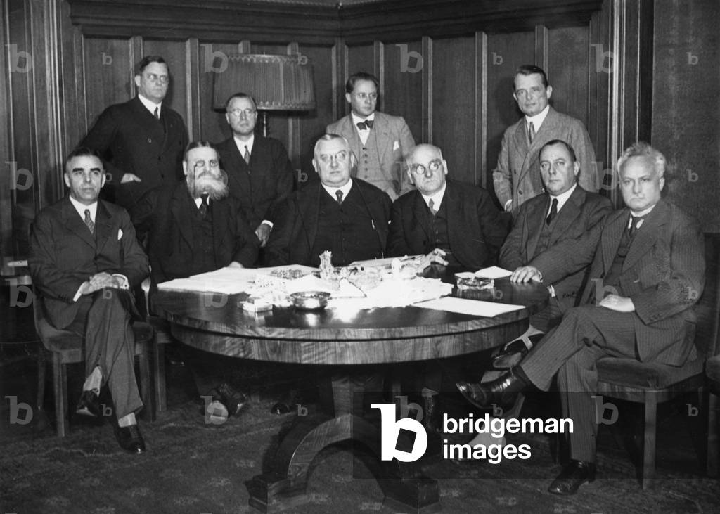 Prussian ministerial cabinet under Otto Braun, 1931 (b/w photo)