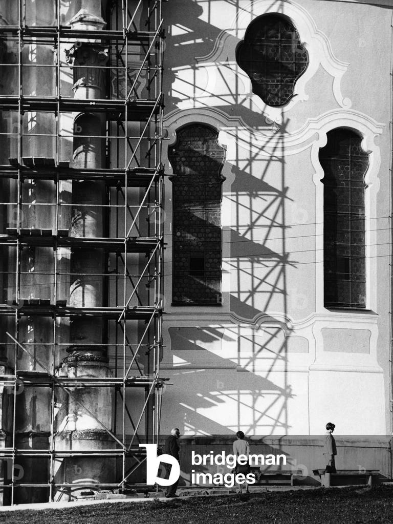 Wies Church in Wies (b/w photo)