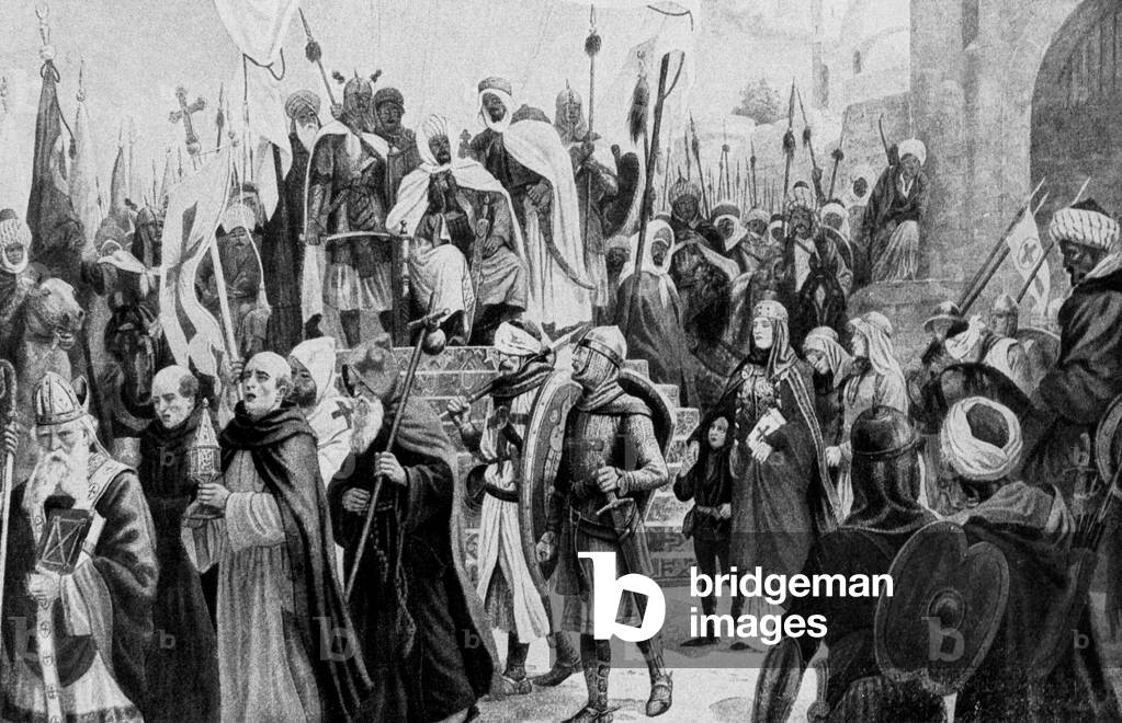 Conquest of Jerusalem by Saladin (b/w photo)