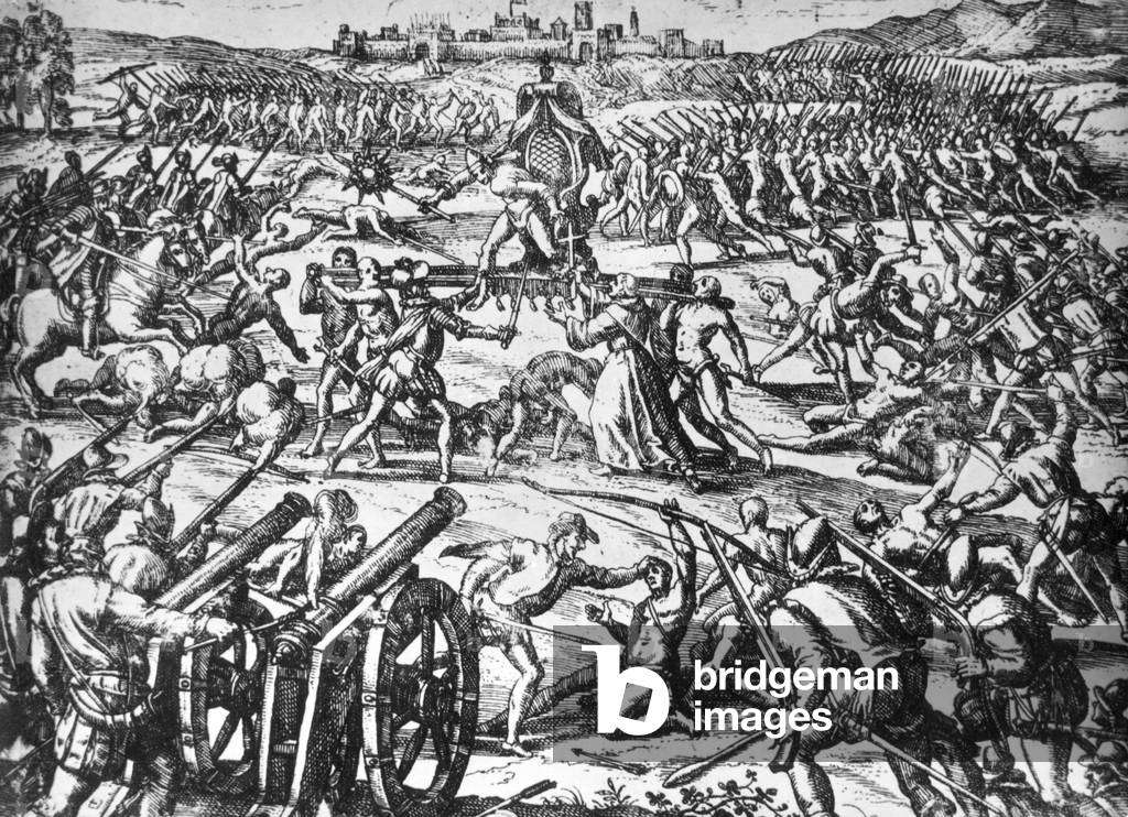 The capture of Atahualpa (b/w photo)