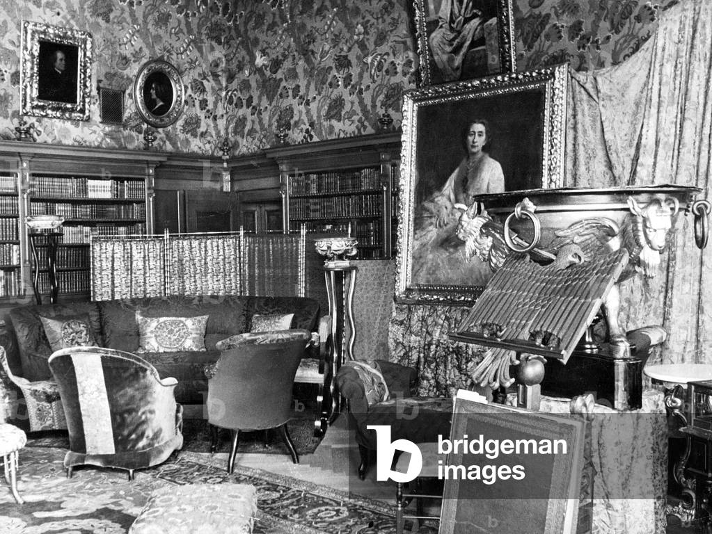 The workroom of Richard Wagner, 1938 (b/w photo)