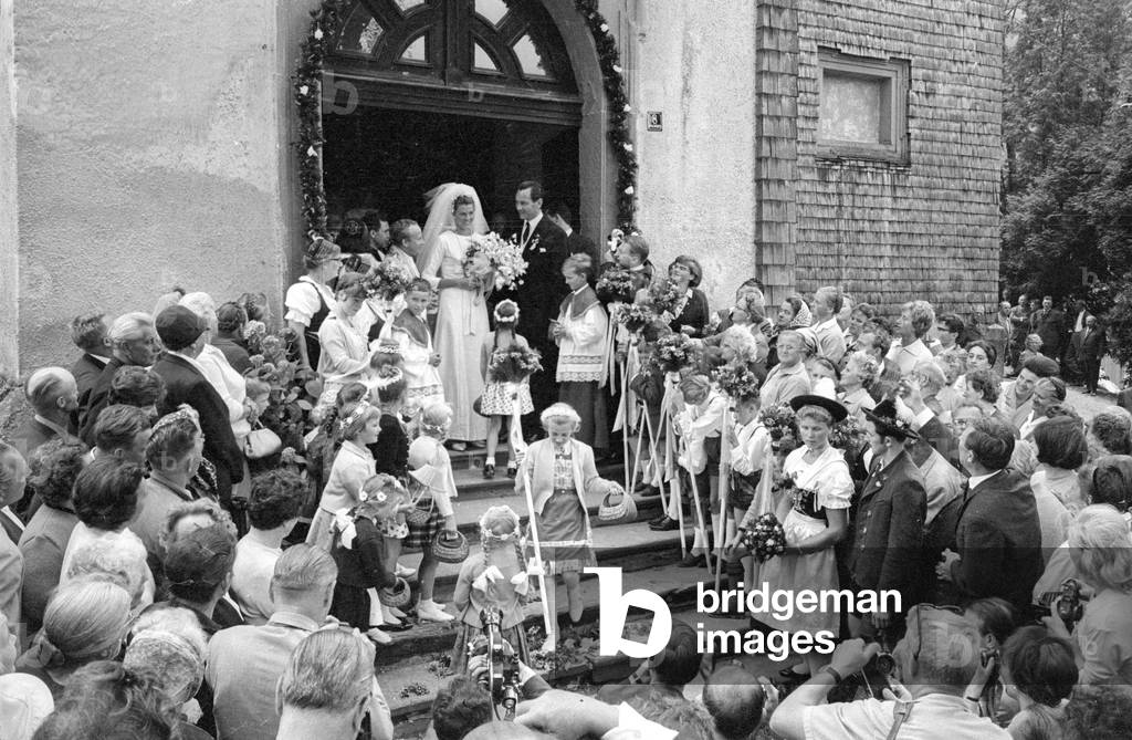 Wedding of Johann-Dieter Freiherr von Malsen-Ponickau, 1965 (b/w photo)