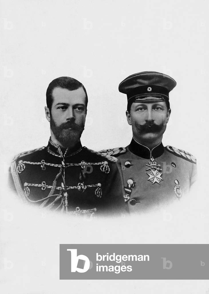 Tsar Nicholas II. and Emperor Wilhelm II. (b/w photo)