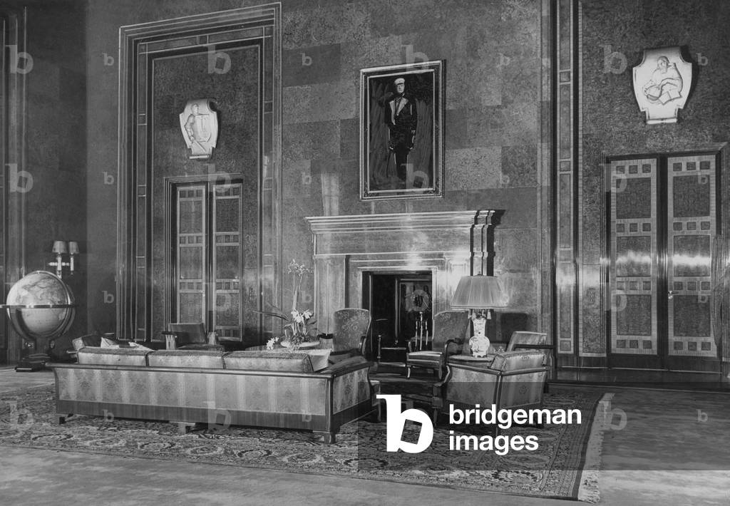 Interior of the Reich Chancellory (b/w photo)