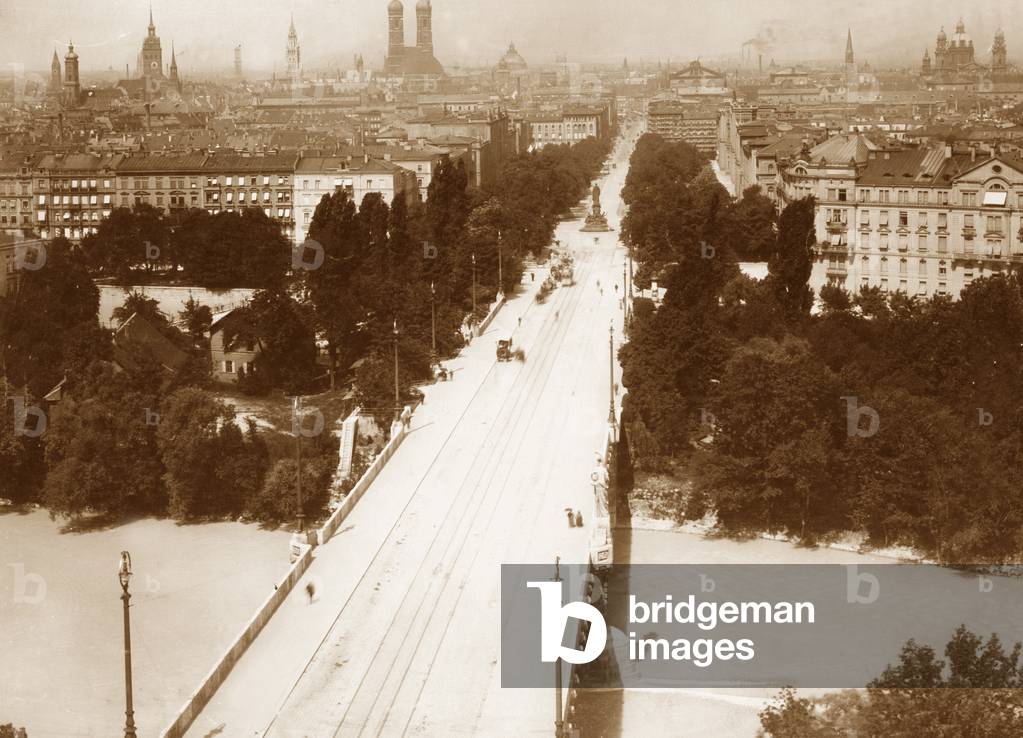 The Maximilianstrasse in Munich (b/w photo)