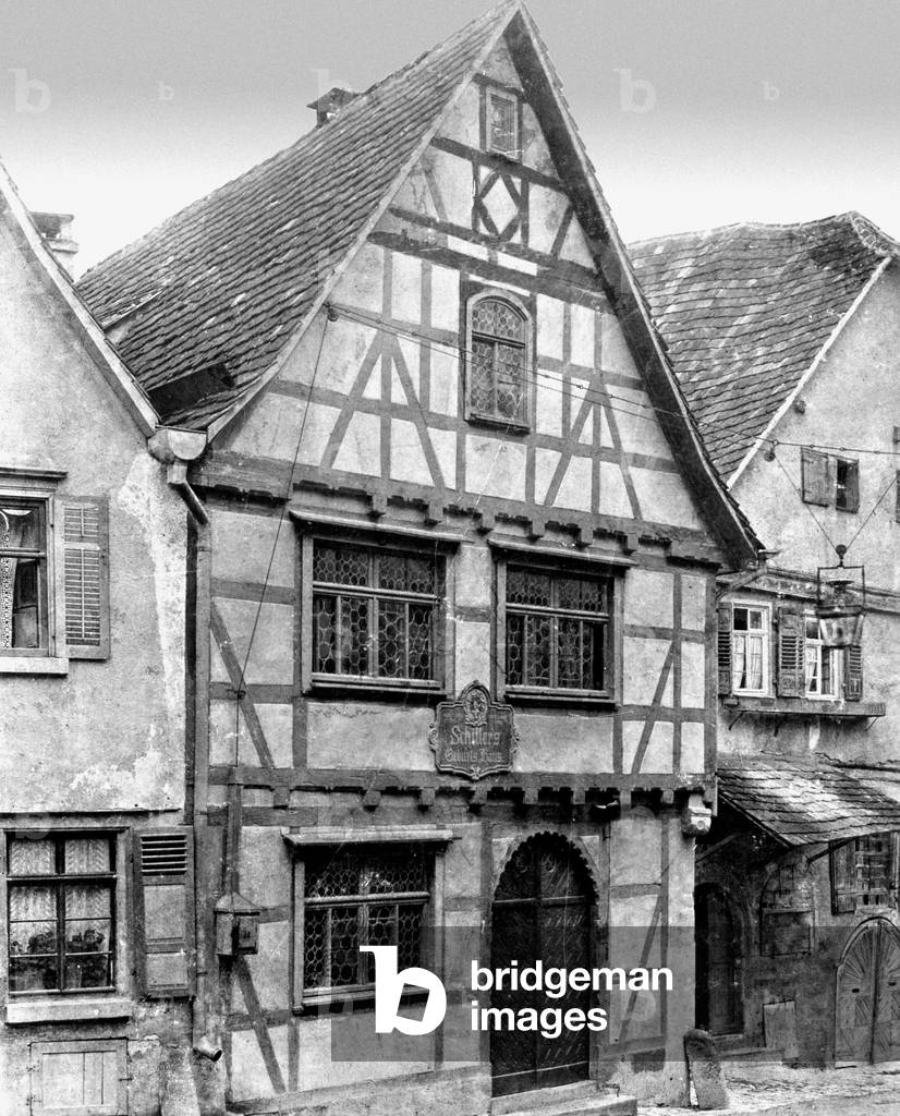 Birthplace of Friedrich Schiller  (b/w photo)