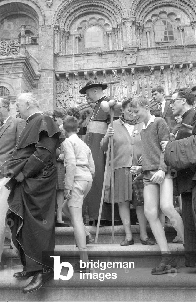 Religious festival in Madrid, 1965 (b/w photo)