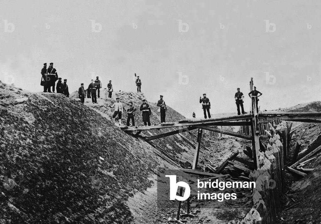 Storming of the Duppeler Schanzen, 1864 (b/w photo)