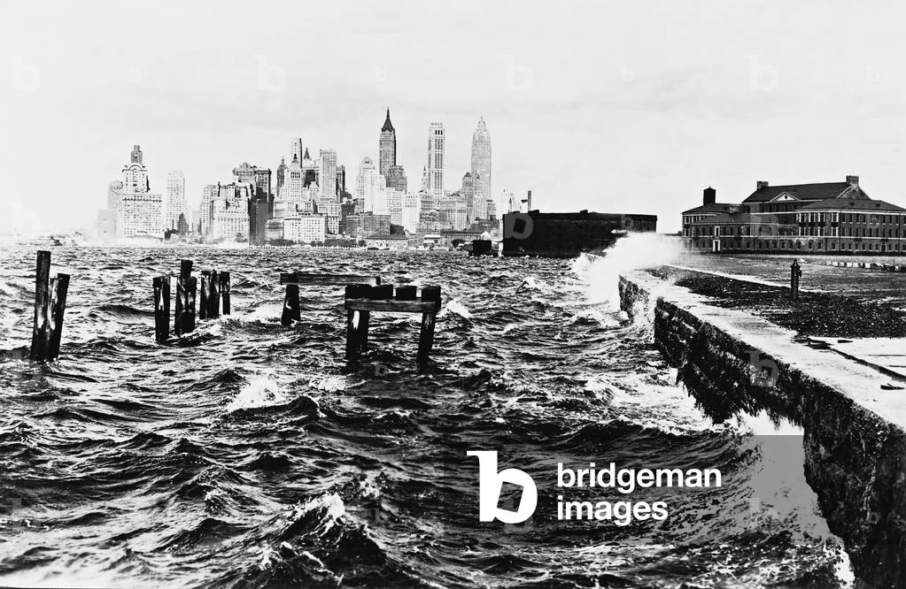 View from Governors Island on the skyline of Manhattan, 1933 (b/w photo)