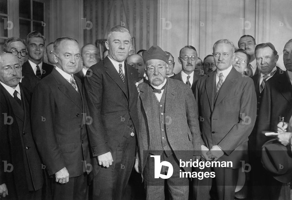 Clemenceau, Pershing and Staford, 1927 (b/w photo)