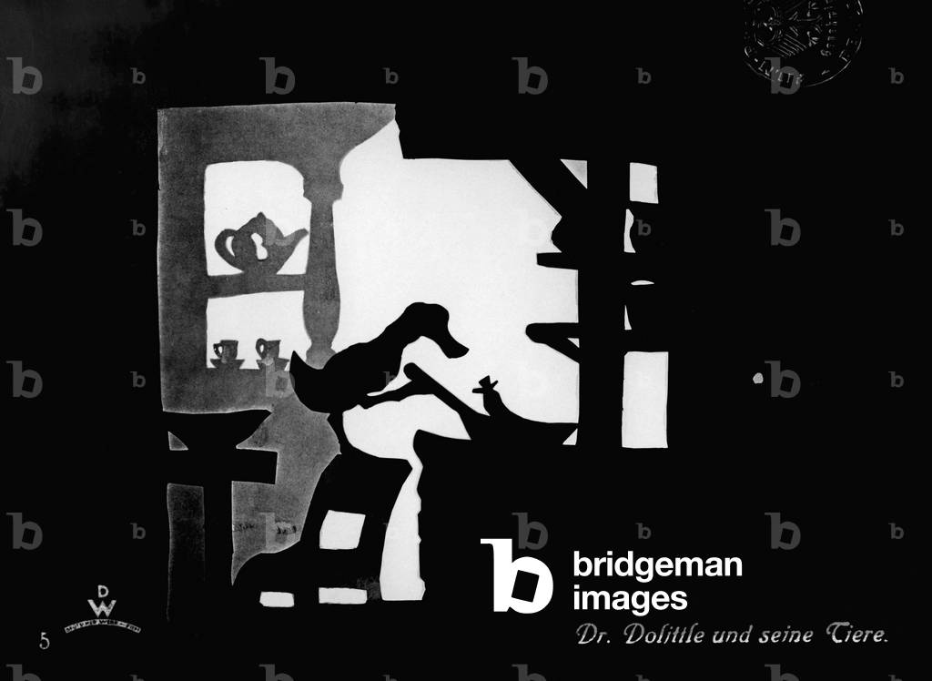Picture from the silhouette film Dr. Dolittle and His Animals, 1928