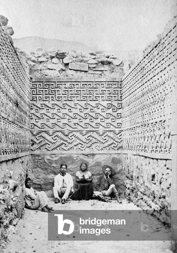 Zapotec ruins at Mitla, 1924 (b/w photo)