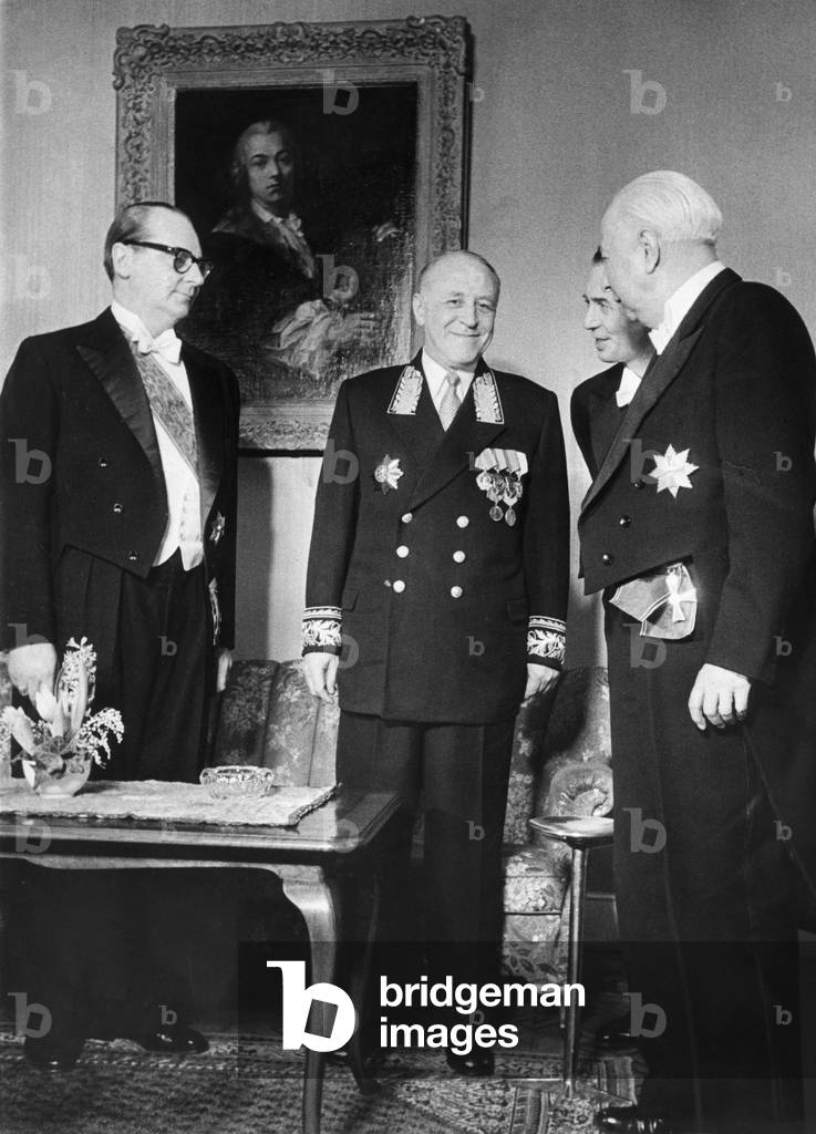 Zorin presents credentials, 1956 (b/w photo)