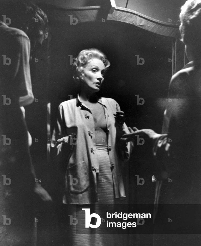 Marlene Dietrich, 1957  (b/w photo)