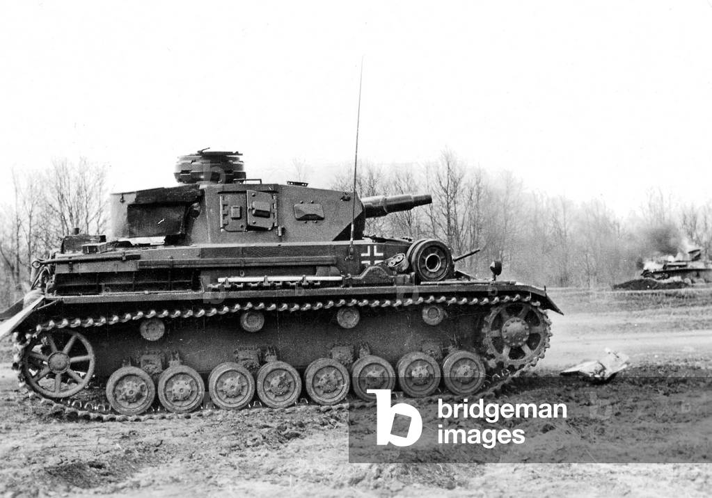 German Panzer IV on the Eastern Front, 1942 (b/w photo)