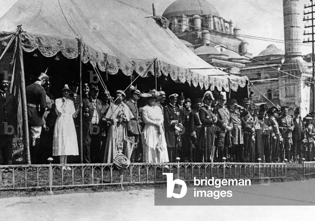 Visit of the new Sultan Mohammed VI, 1918 (b/w photo)