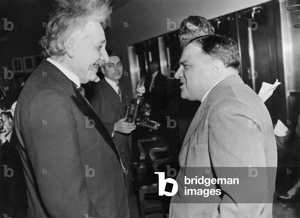 Albert Einstein and Fiorello La Guardia, New York, USA, 1936 (b/w photo)
