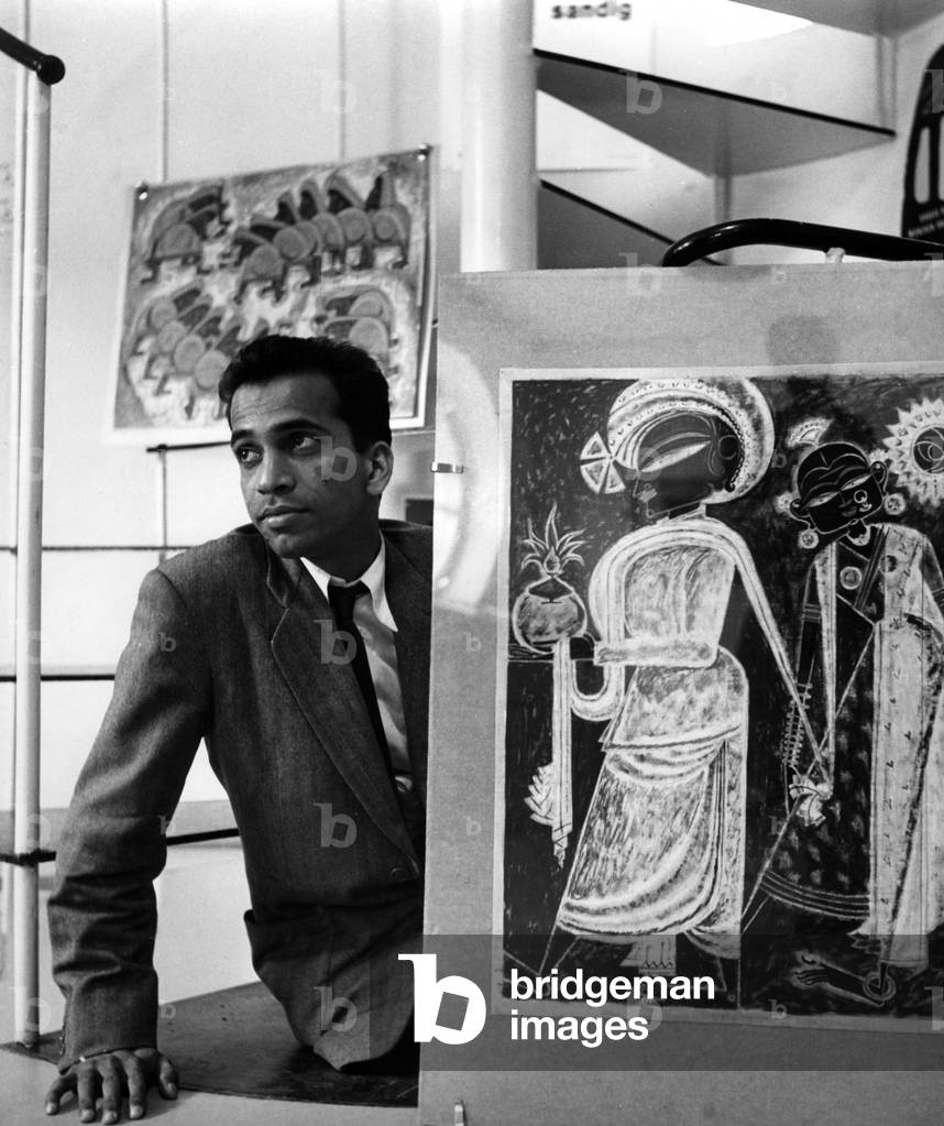 Laxman Pai in Munich, 1953  (b/w photo)