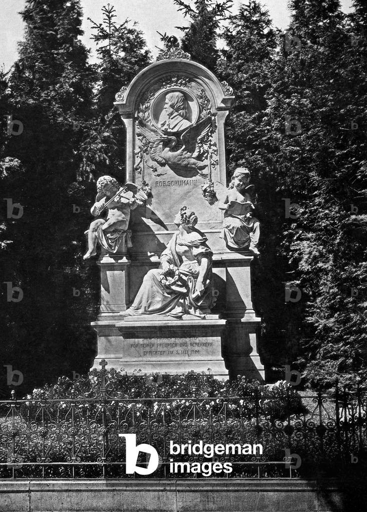 Robert Schumann Memorial in Bonn (b/w photo)