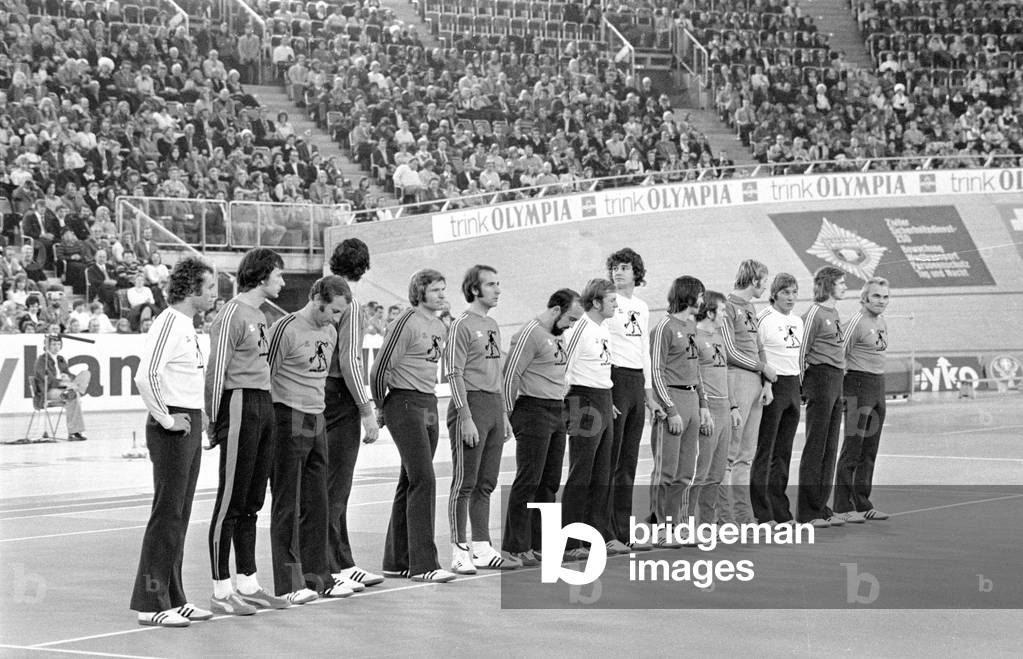 Sportpressefest (Sports Press Festival) in Munich, 1974 (b/w photo)