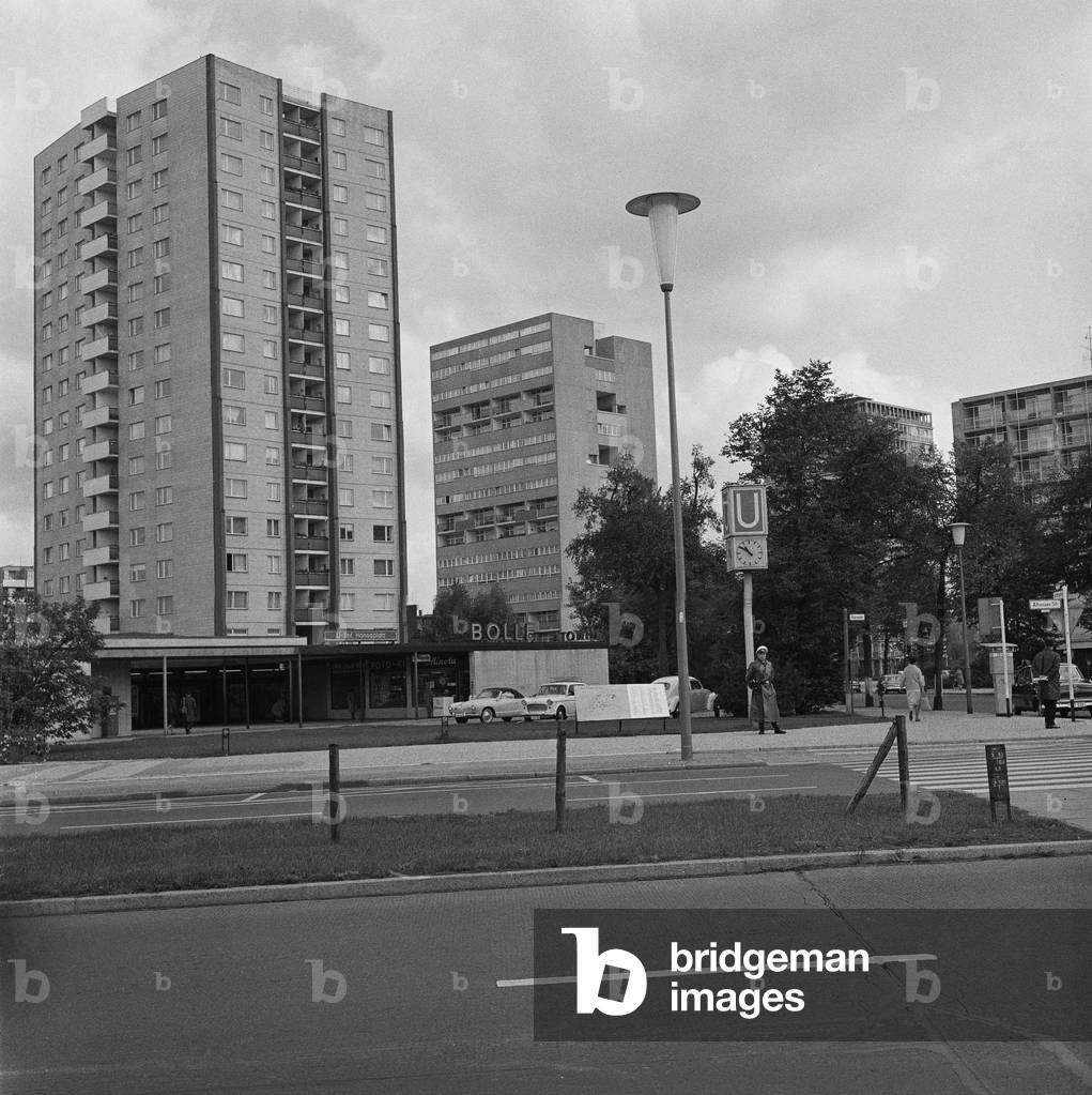 Buildings in the Hansaviertel of Berlin, 1964 (b/w photo)