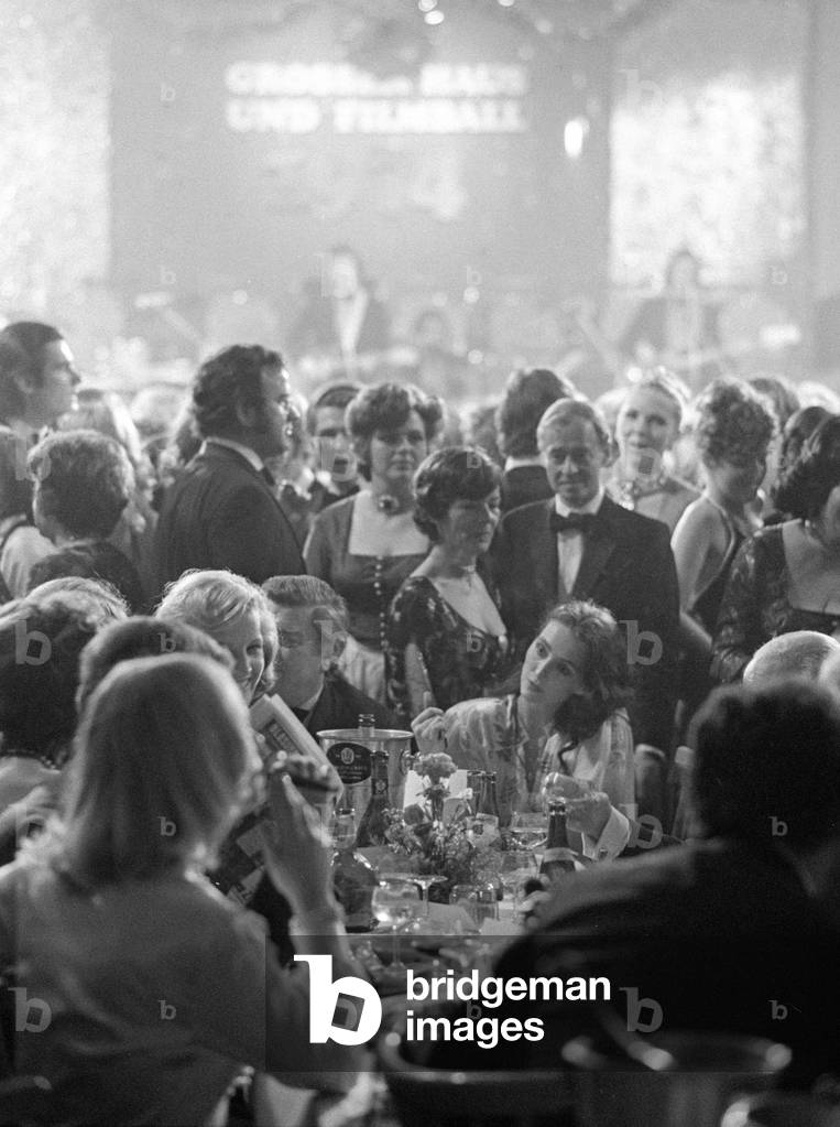 The German Film Ball in Munich, 1974 (b/w photo)