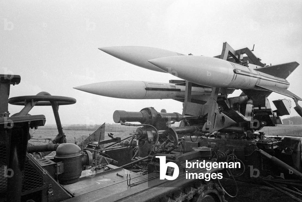 FlaRak (Air Defence Missile) group in Delmenhorst, around 1970 (b/w photo)