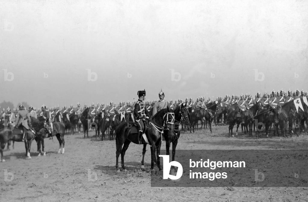 Lieutenant Colonel Curt Heyl and Prince Frederick of Prussia, ca. 1890 (b/w photo)
