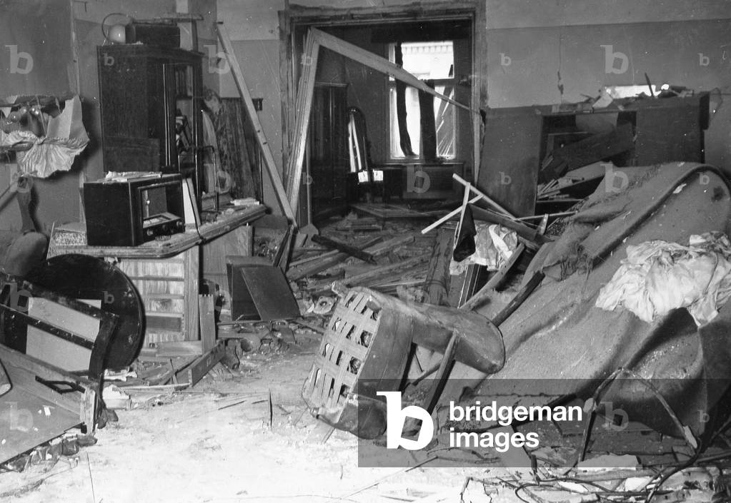 Bomb damages in Berlin, 1943 (b/w photo)